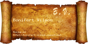 Bonifert Vilmos névjegykártya