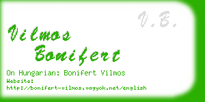 vilmos bonifert business card